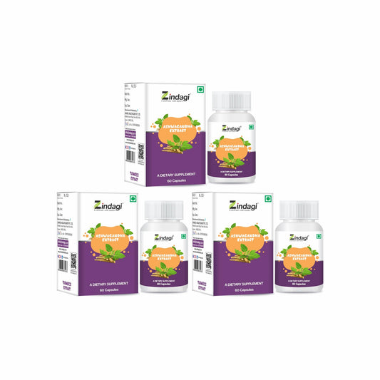 Zindagi Ashwagandha Capsules | Herbal Supplement| (Pack of 3))
