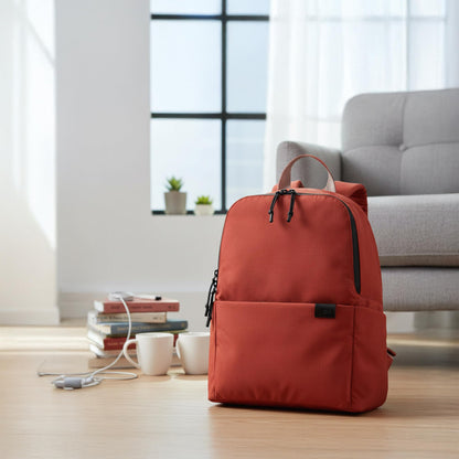 DailyObjects Water Resistant Pivot Lunar Daypack Bag for Men & Women|Fits 13/14 inch Laptop/Macbook Pro/Air iPad|Lightweight| Backpack (19L)|Office Use/Travel|Multi Compartments|Red