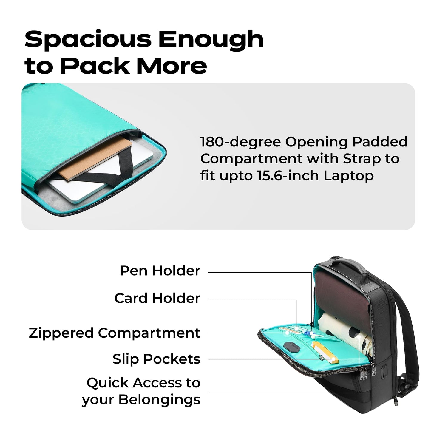 ONNIRICO Whisper Valley Premium Travel Backpack 16.4L, Infinity Black,- image 3