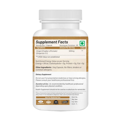 Nutramagik Ginger Extract for Immunity Building- Support Antioxidant and Digestive Health (60 Capsules, 1)