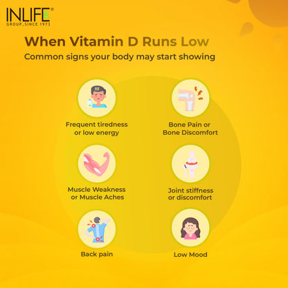 INLIFE Vitamin D3 600 IU K2 MK7 55 mcg, Lichen Sourced Plant Based, Stronger Bones Immunity & Calcium Absorption, 60 Tablets