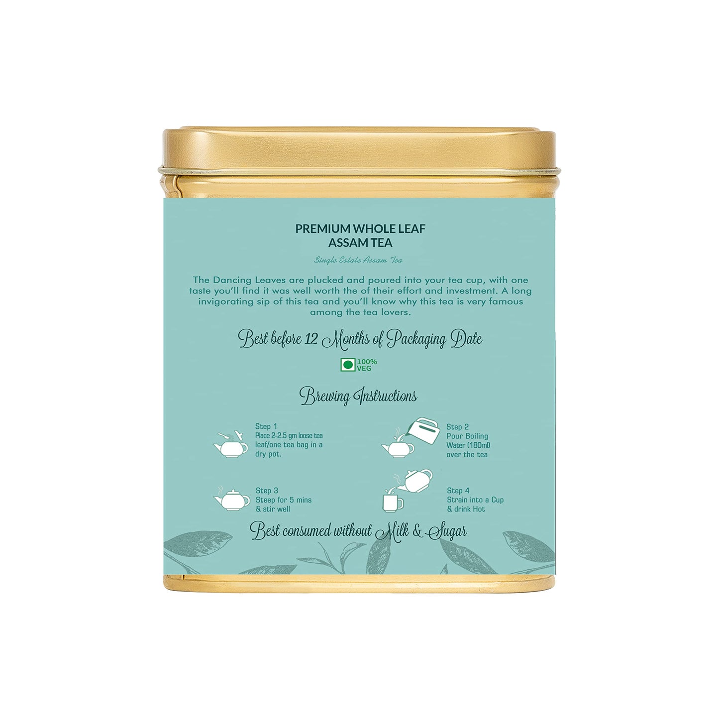 Assam Single Estate Garden Fresh Whole Leaf Orthodox Tea.Refreshing Chai Patti.100% Natural and Anti oxidant Rich (100 Grams)