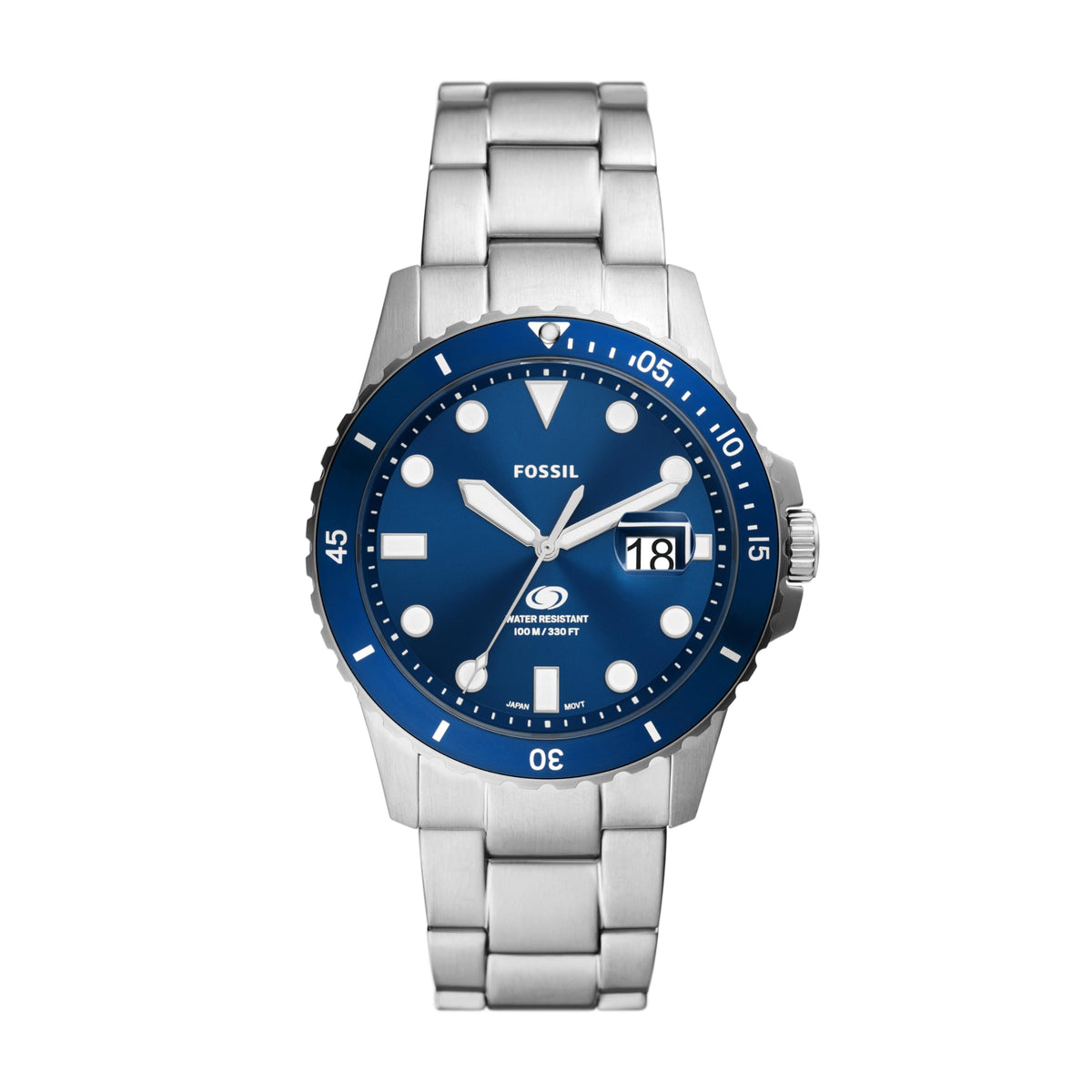 Fossil Analog Blue Dial Men's Watch-Fs6029 - Stainless Steel