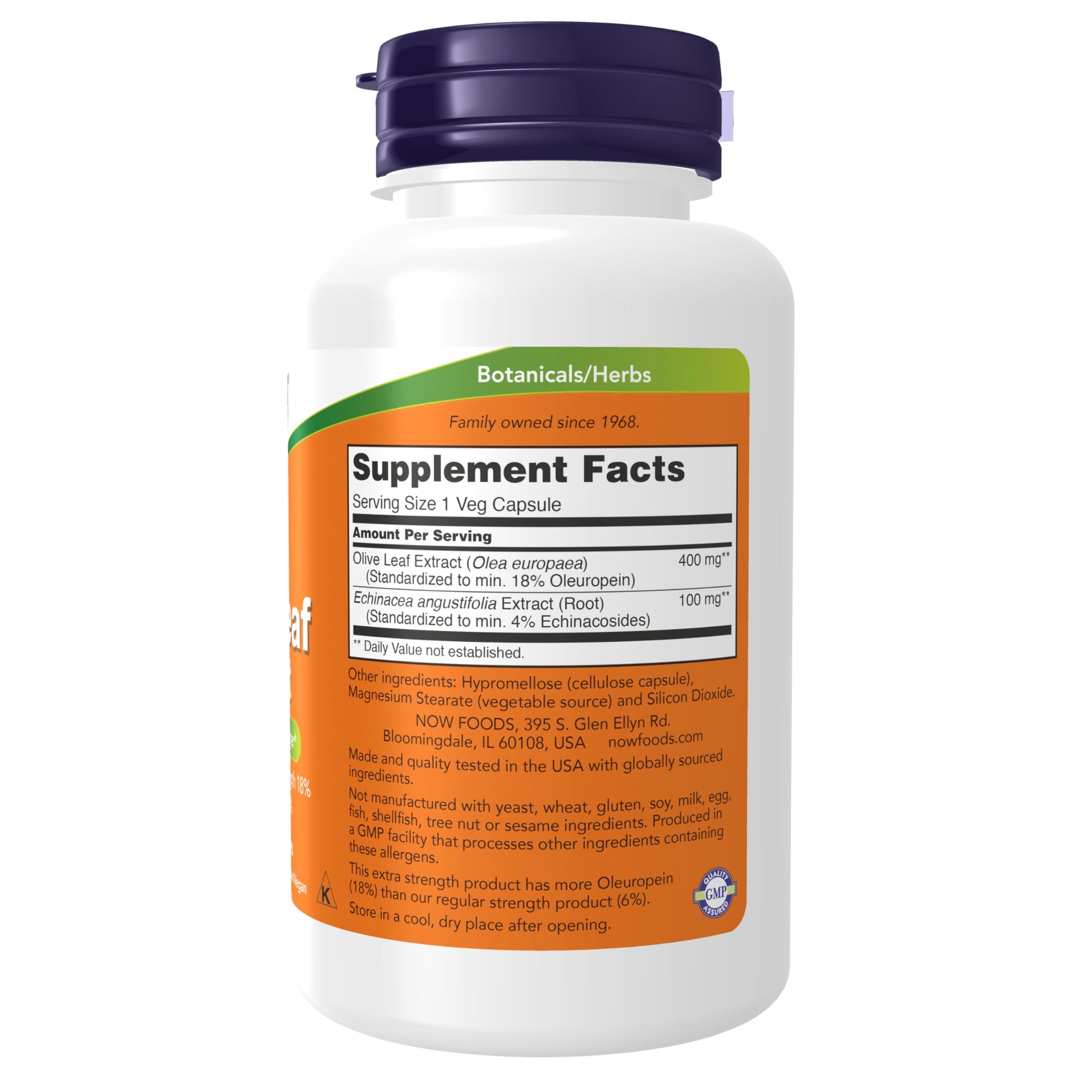 NOW Foods Olive Leaf Extract with Echinacea, 100 Capsules / 500mg- image 7