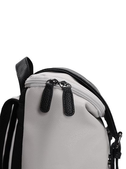 FUR JADEN Vegan Leather Anti Theft Casual Laptop Backpack with 15.6 Inch Laptop Pocket (BlackGrey)