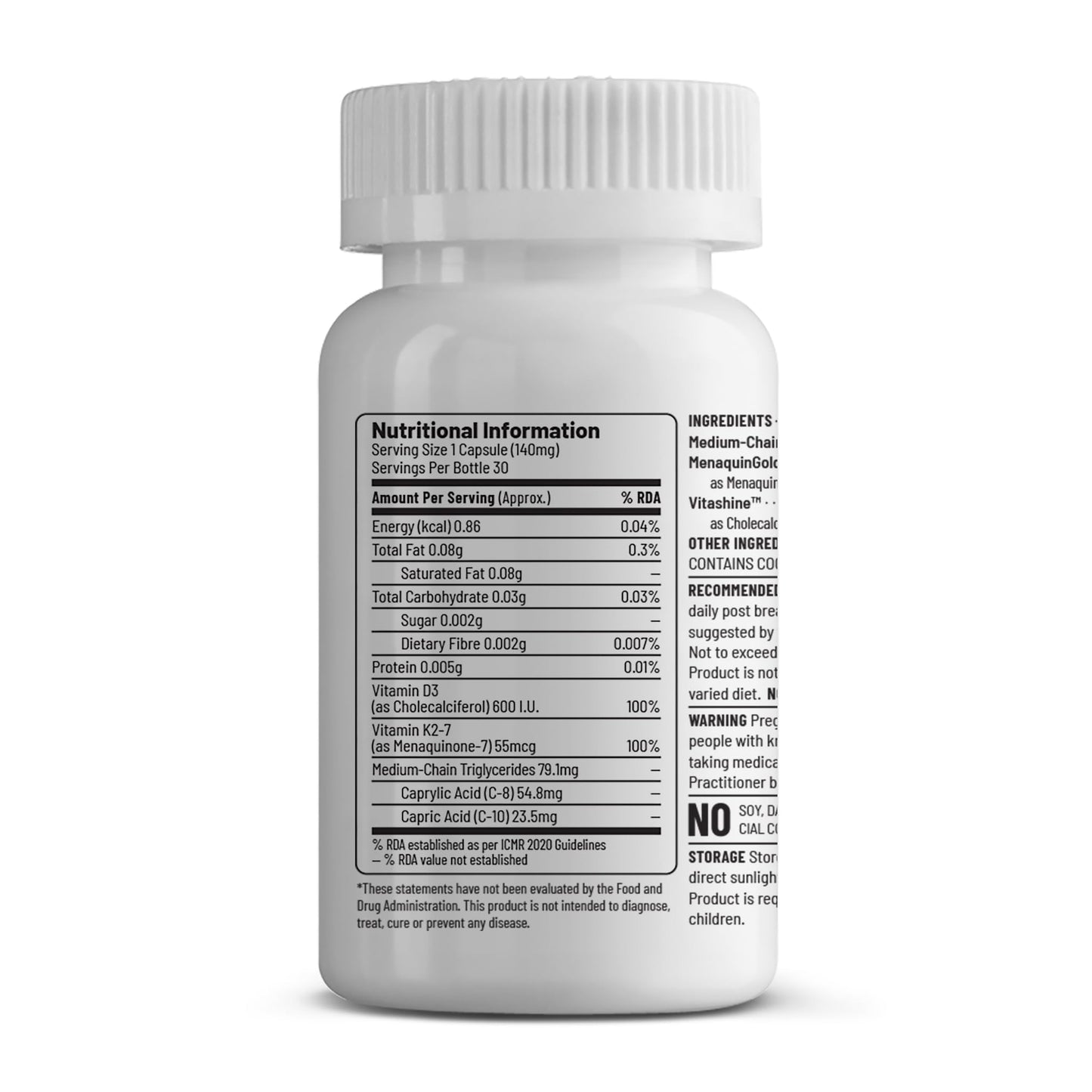 Unived Basics D3+K2 (MK-7) | Vitamin D3 600 IU & Vitamin K2-7 (MenaquinGold) 55mcg | Immunity, Heart, Muscle, & Bone Health | Plant-Based & Natural | 30 Capsules