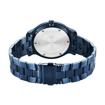 Titan Classic Distincta Blue Dial Analog with Date Stainless Steel Stra- image 3