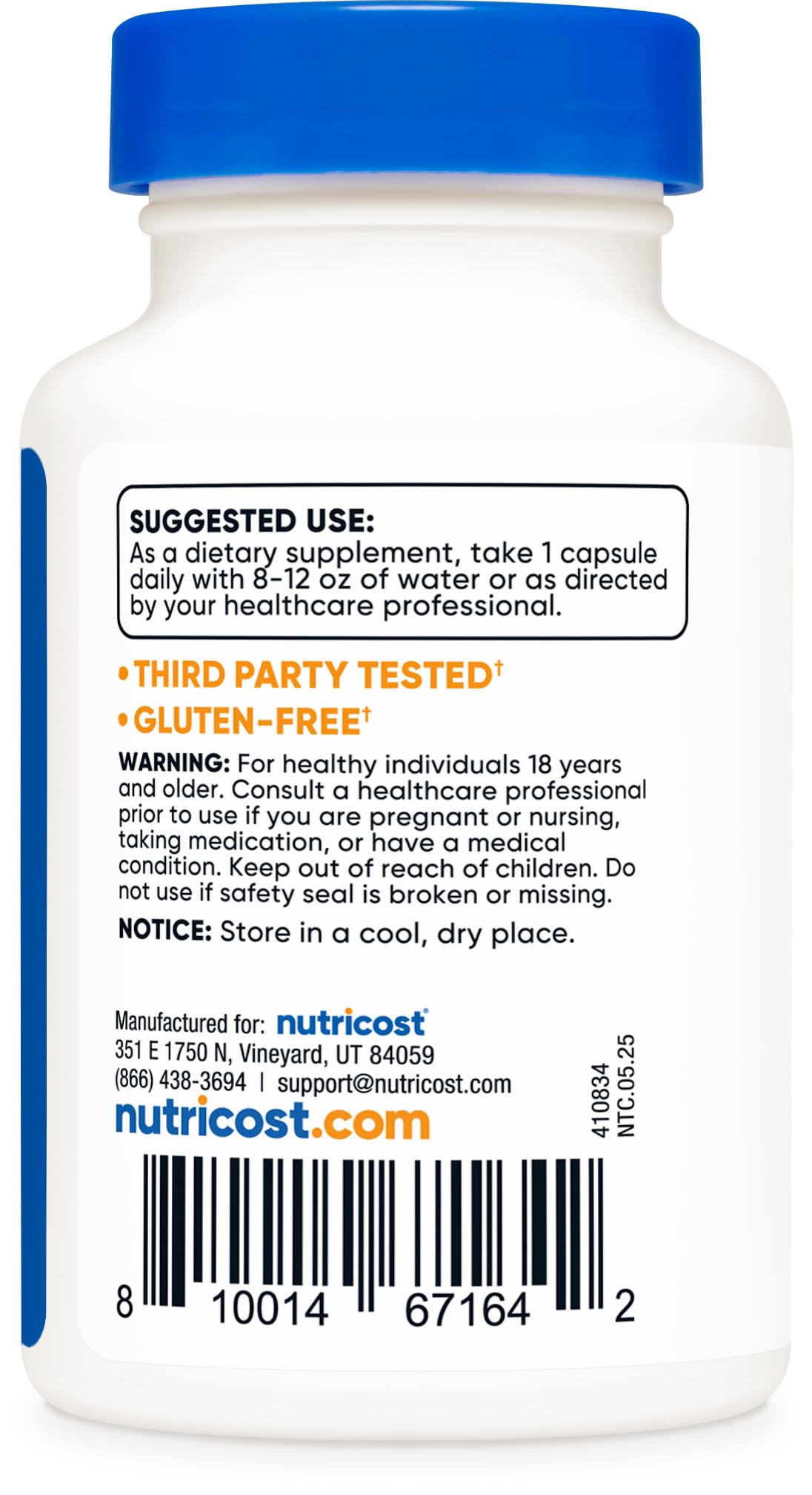 Nutricost CoQ10 60 serving 100 mg per serving 60 Capsules