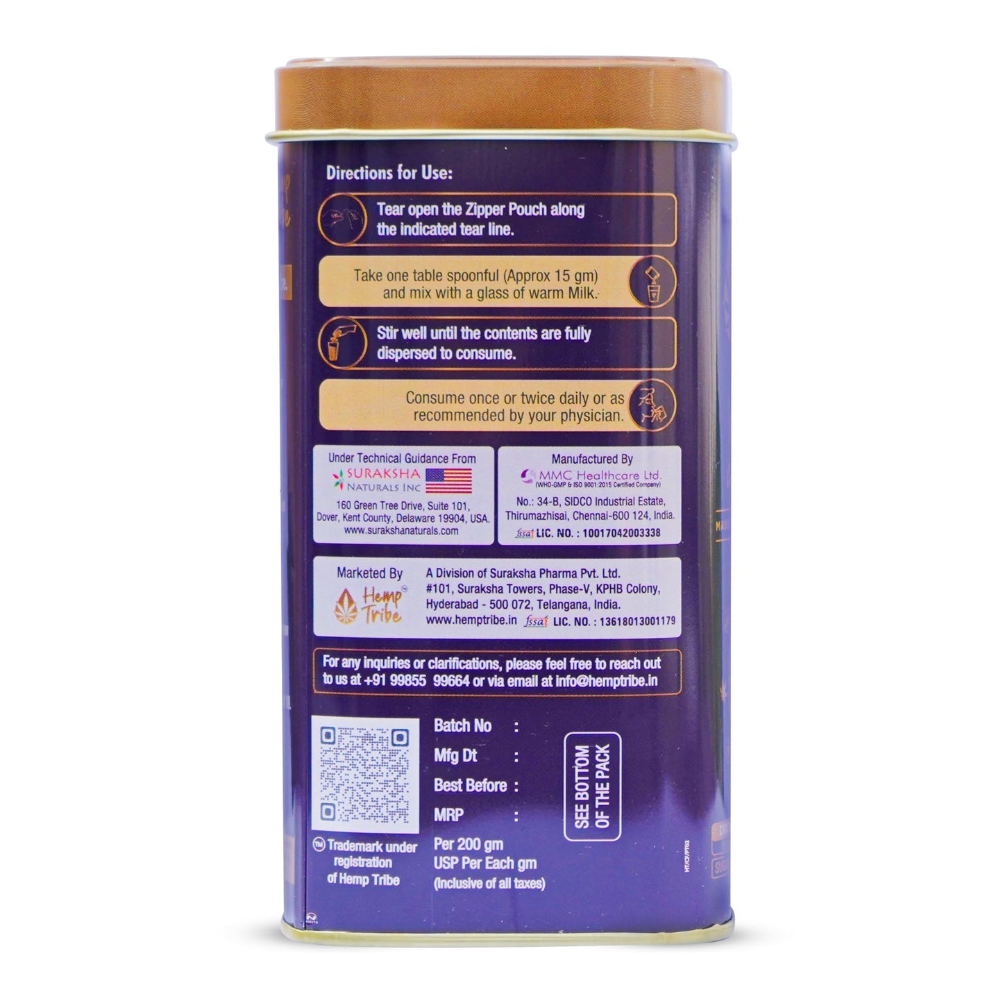 Hemp Tribe CardiFit Diabetic & Cardiac Formula | Hemp Seed Powder | Supports Heart Health & Blood Sugar | Rich in Antioxidants | Boosts immunity |Sugar free | Chocolate flavour | 200 grams