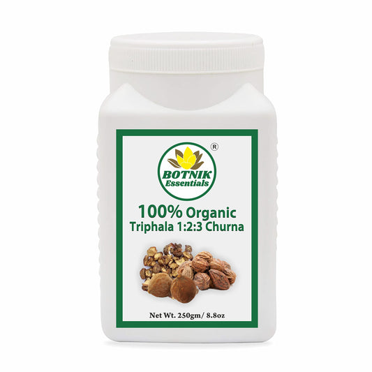 BOTNIK ESSENTIALS 100% Organic Triphala 1:2:3 Churna-250gm for Acidity|Gas|Const