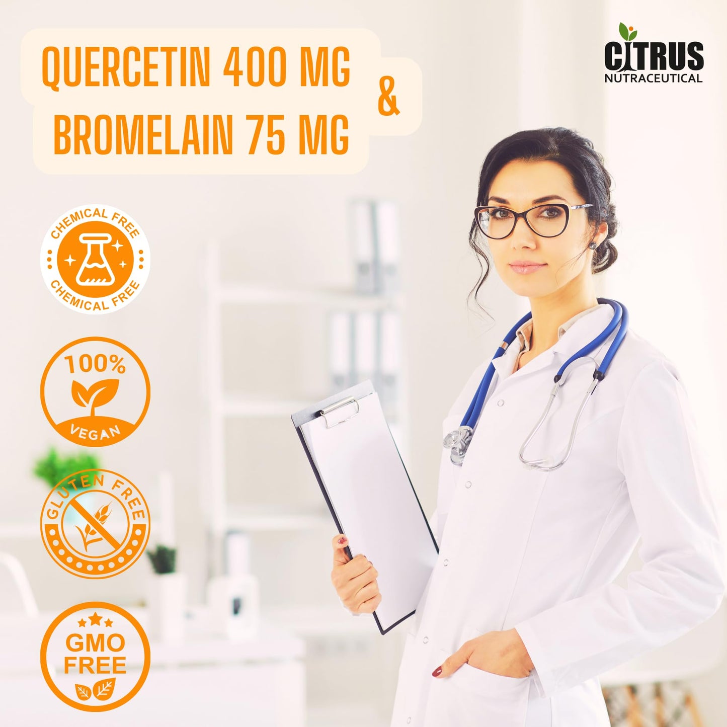 CITRUS NUTRACEUTICAL Quercetin 400mg with Bromelain 75mg Capsules