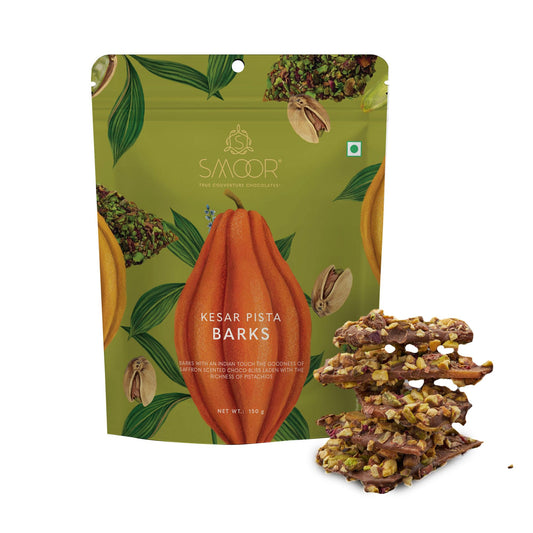 SMOOR Mithai Kesar Pista Crunch Barks | Perfect for Wedding, Birthday, Anniversary, Gifting & Snacking