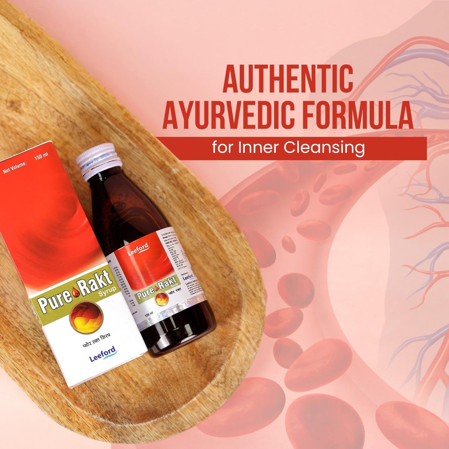Leeford Pure Rakt Ayurvedic Blood Purifier Syrup for Healthy Skin & Liver Detox – Natural Herbal Syrup for Men & Women - Pack of 2