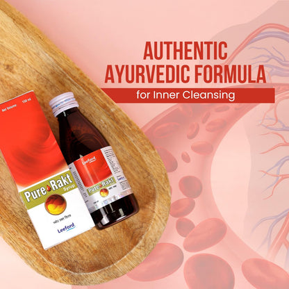 Leeford Pure Rakt Ayurvedic Blood Purifier Syrup for Healthy Skin & Liver Detox – Natural Herbal Syrup for Men & Women - Pack of 2