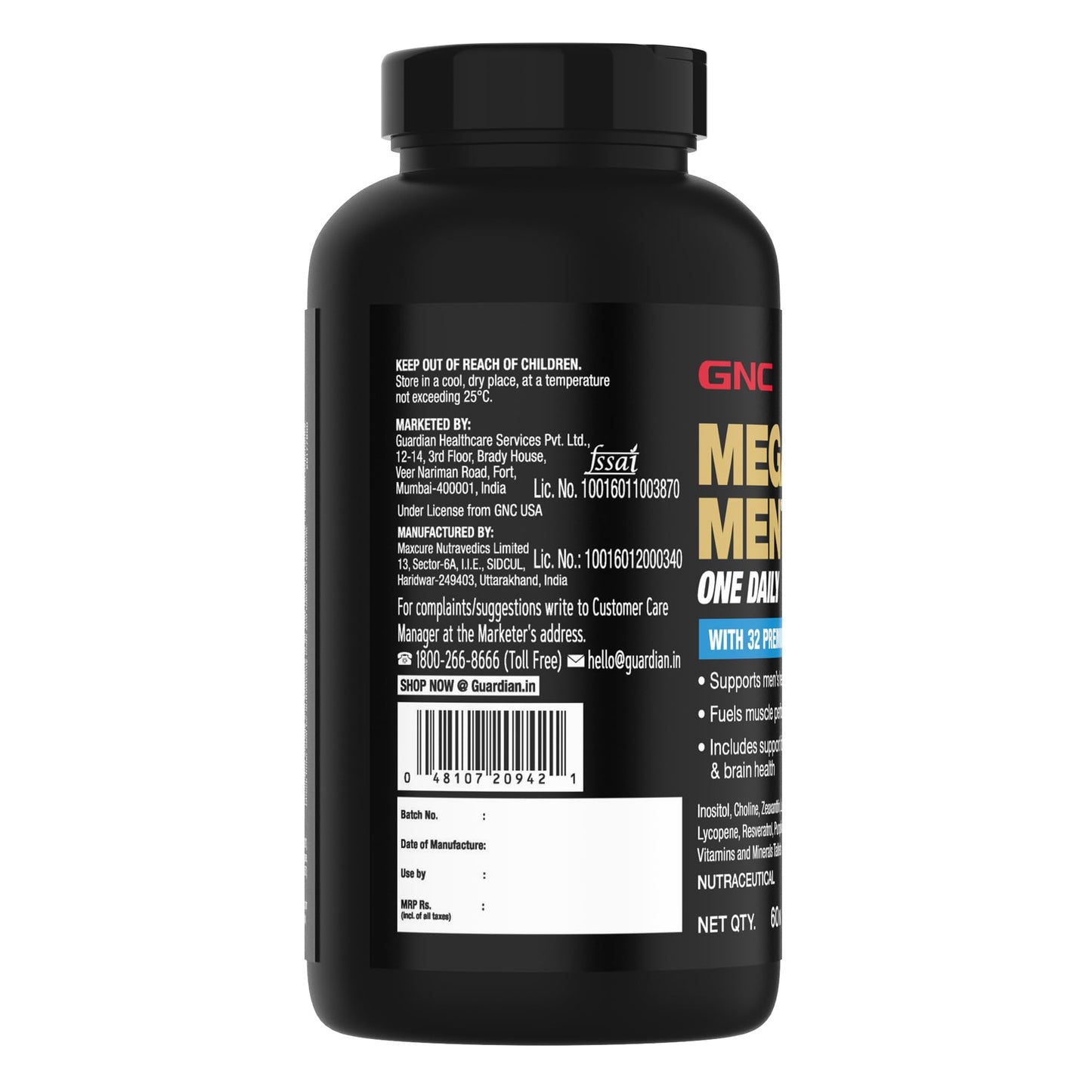 GNC Mega Men One Daily Multivitamin|30 Tablets|32 Premium Ingredients|Promotes Men'S Well-Being|Supports Muscle Function|Boosts Immunity|Improves Memory & Focus|Formulated In Usa,1 Count,30 Servings