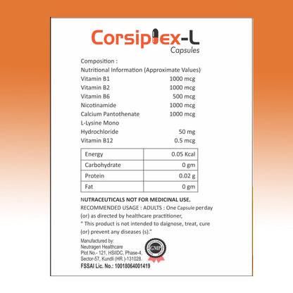 Knoll Healthcare Corsiplex-L Vitamin B-Complex with Vitamin B12 (45 Caps (Pack of 3))