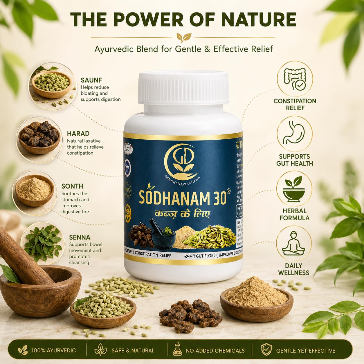 SODHANAM 30 Ayurvedic Gut Health Powder | Digestive Support, Natural Detox, Bloating Relief & Bowel Wellness | Herbal Formula