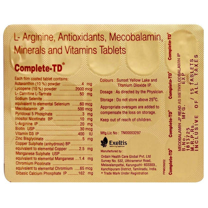 Complete-TD - Blister Pack of 15 Tablets