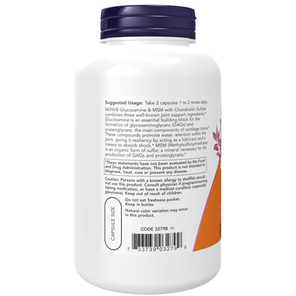 NOW Foods Glucosamine and MSM Joint Health 180 AD