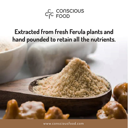 Conscious Food Asafoetida | 100% Pure Hing | Non Compounded | 10g | Extra Strong & Hand Pounded