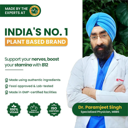 Vlado's Himalayan Organics Vitamin B12 Tablets 1500 mcg -Active form of Methylcobalamin Vitamin B12 Supplements for Men & Women - Pack of 2-180 Veg Tablets