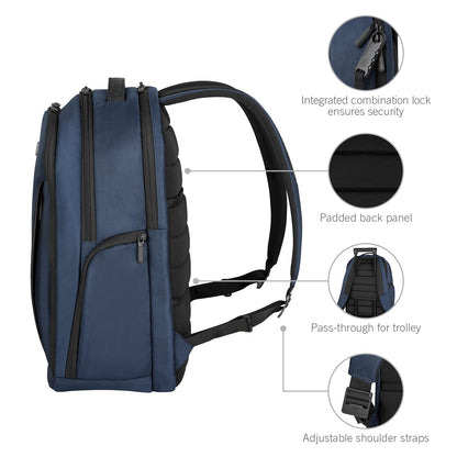Victorinox Swiss Designed Backpack, Altmont Professional Essentials Laptop Backpack, Navy Blue, Dedicated Laptop and Tablet Compartment, Business Travel Office Bag For Men, 24 Litres, (653289)