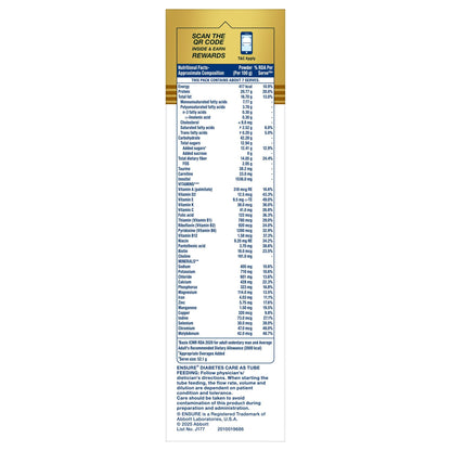 Ensure Diabetes Care Vanilla 375gm |Support Blood Sugar, Weight Management, Cholestrol Reduction |High Protein, High Fibre, 4 Myo-inositol |Zero Added Sucrose