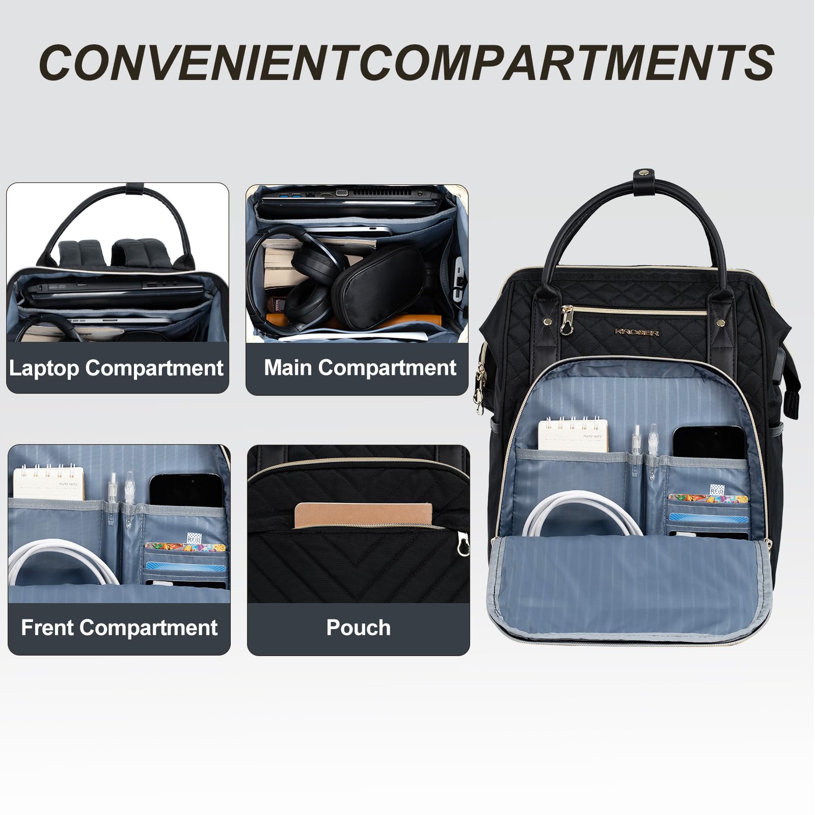 KROSER Laptop Backpack 17" Stylish Backpack Water Repellent College Ca- image 11