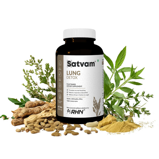 SATVAM Lung Detox Supplement for Smokers & Pollution (60 Tablets)