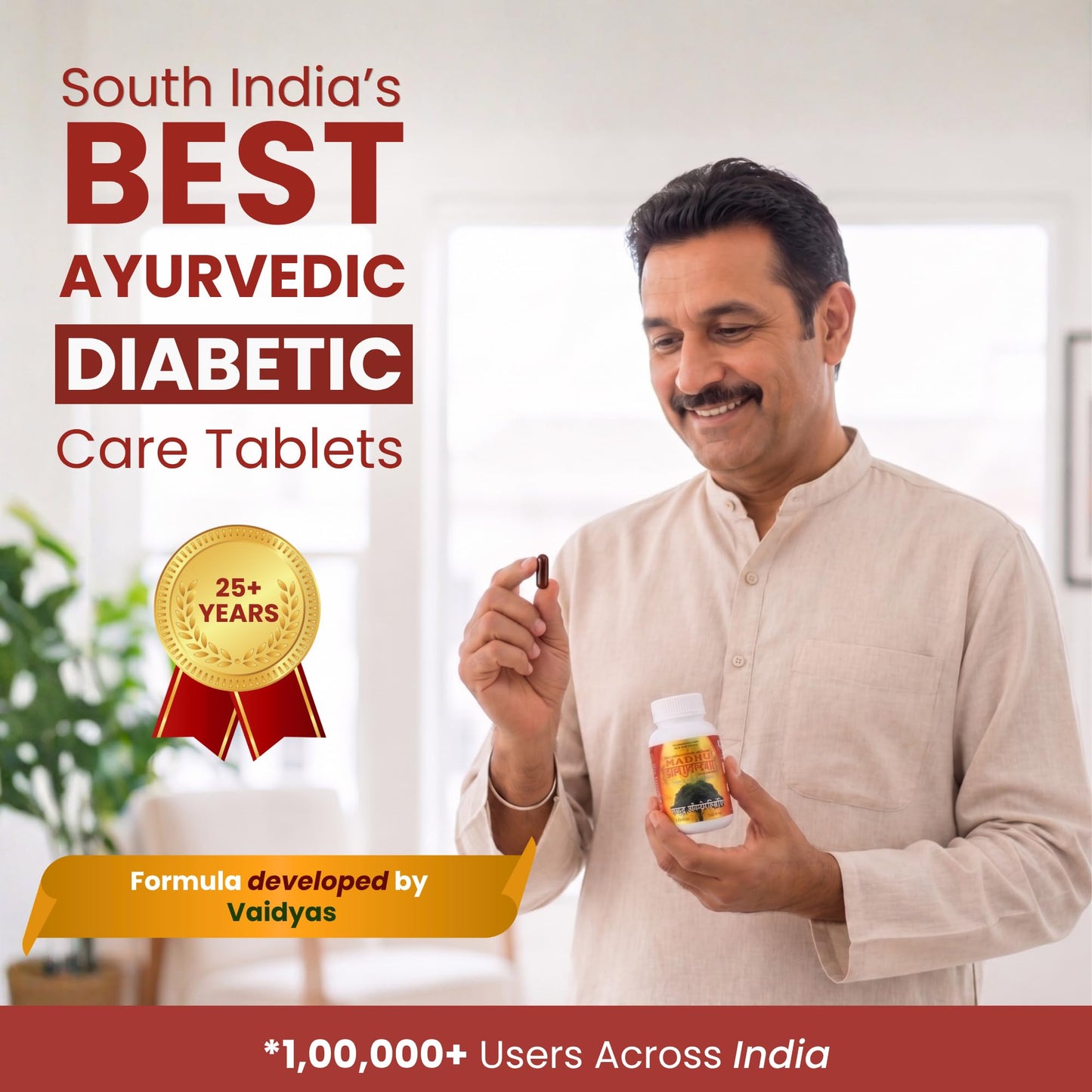CARAM MadhuSanjeevini Diabetic Care tablets | Controls blood sugar levels with Gudmar, Jamun, Karela, Bael and 24 more | Supports Healthy Insulin Balance | Pure Ayurvedic Product (60 Tablets)