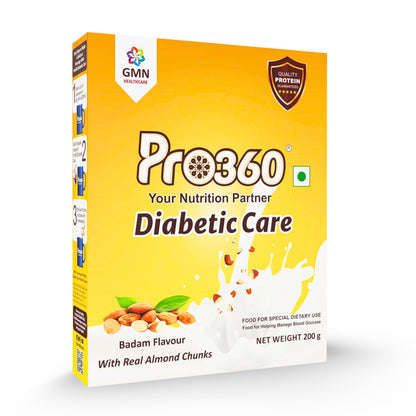 Pro360 DiabetiCare Pro Nutritional Diabetic Protein Food Supplement Powder to Manage Diabetes and Blood Glucose for Adults - 200gm (Badam Refill)