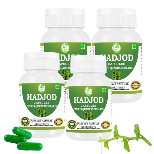 MORSAN HEALTHCARE | Hadjod Capsules 500mg – 60 Count | 4 Pack | Vegetarian | Plant-Based | Herbal Supplement | No Artificial Additives | Gluten-Free | Organic |