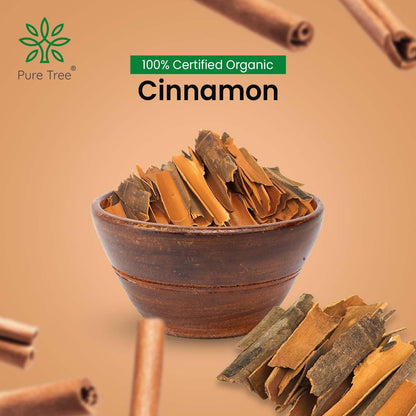 Pure Tree Certified Organic Dalchini Whole | 100 g | Cinnamon Stick | Cinnamon Bark | Spices Whole | Garam Masala | Sweet Aroma & Flavour