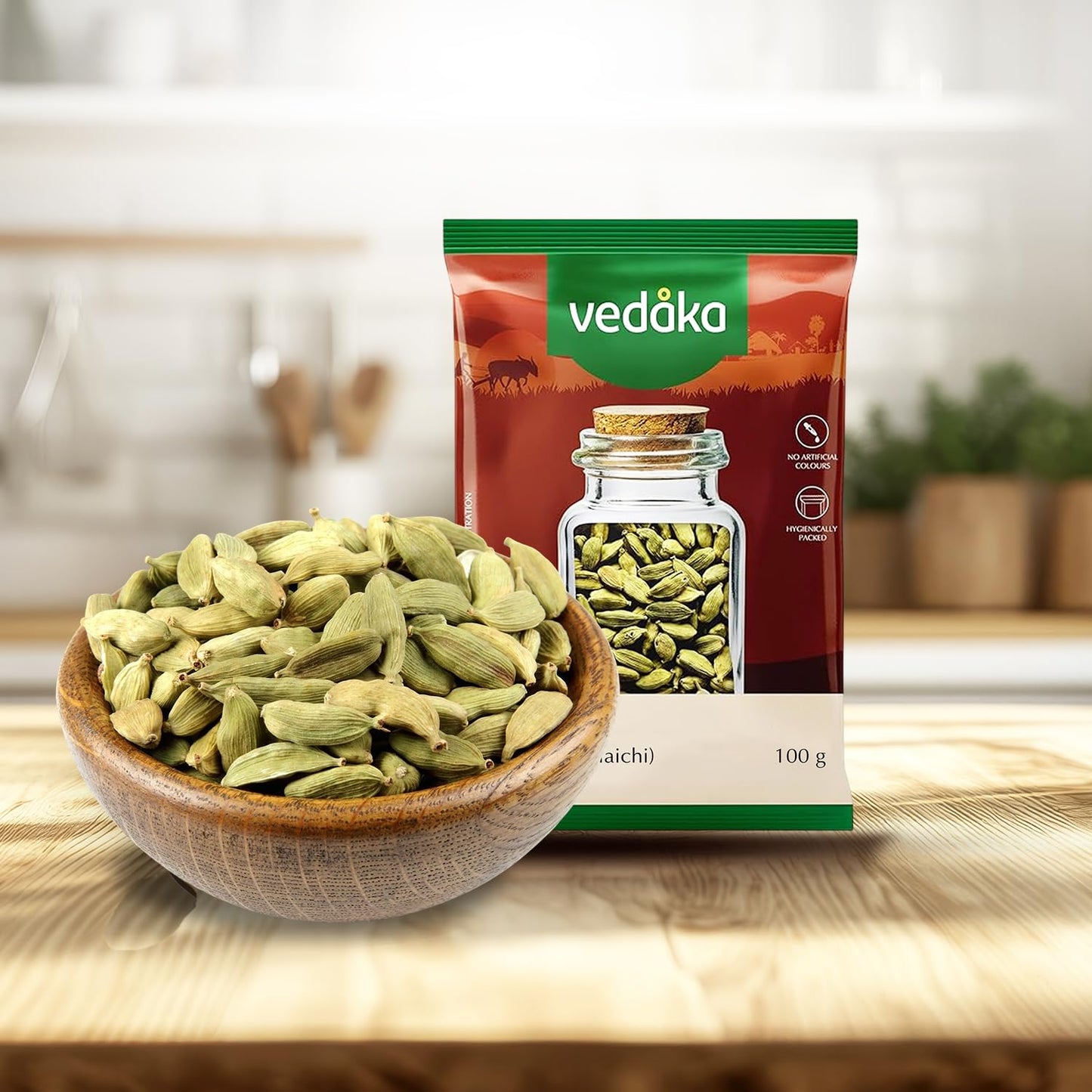 Vedaka Whole Cardamom (Elaichi), 100g