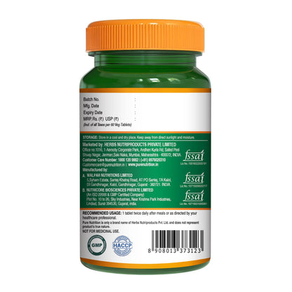 Pure Nutrition Magnesium Glycinate + Zinc - 60 Veg Tablets | Supports Bone, Muscle & Nerve Health | Promotes Relaxation & Quality Sleep | Eases Period Cramps | Enhances Stress Relief & Heart Health | Essential Daily Mineral Supplement