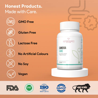 Autoimmunity Care: Candida Care - Advanced Multi-Probiotic Blend | Fights Infections, Leaky Gut, and Candida Defense | 60 Capsules