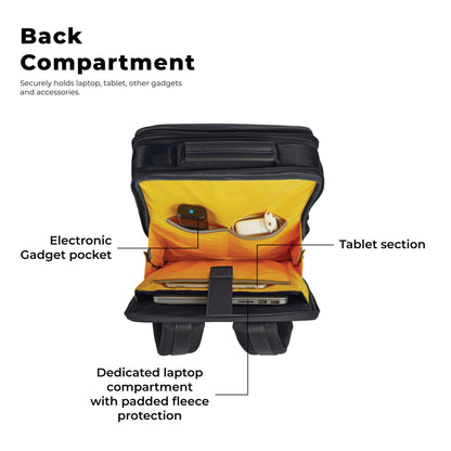 EUME Omega 24L Backpack Bag For Man, Charcoal Black | 3 Large Compartme- image 5