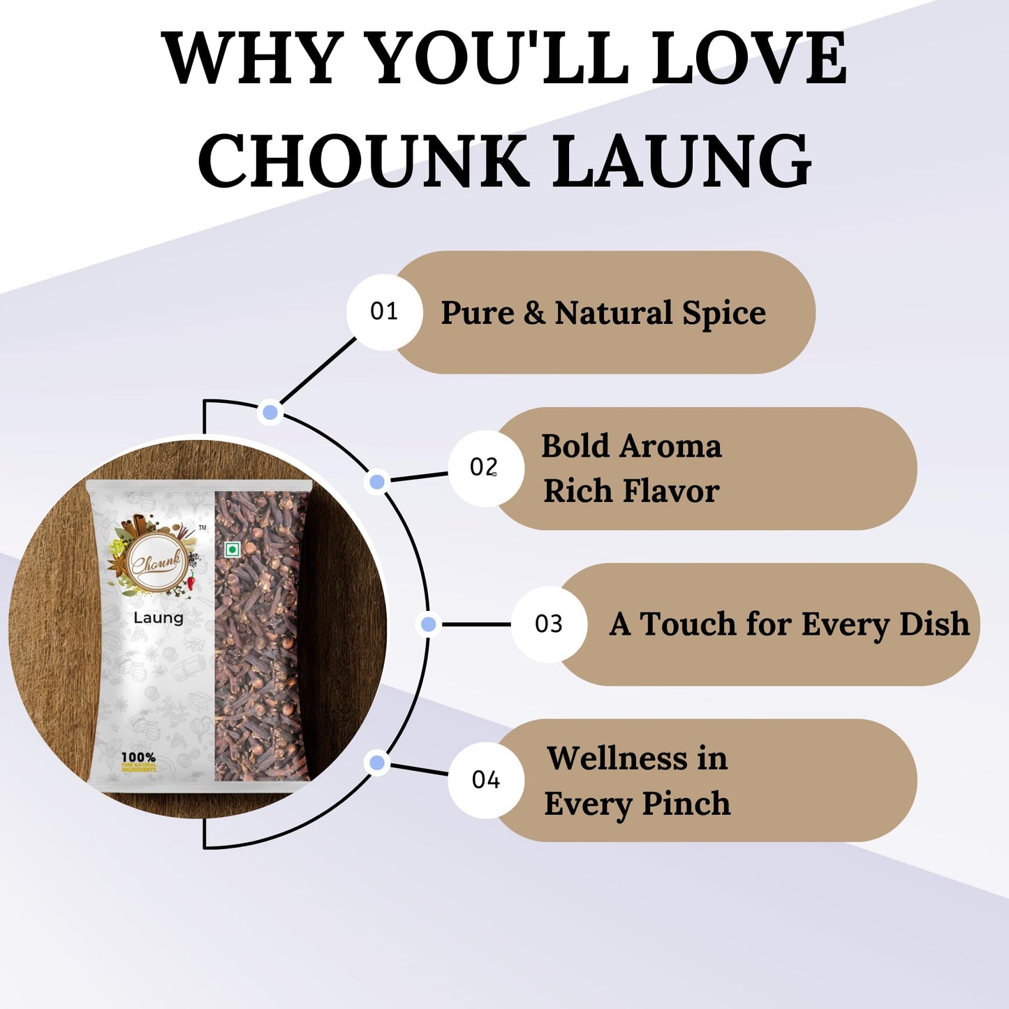 Chounk Special Clove Whole | Natural Lavanga | Khada Masala Laung Cloves | Lavanga Flavorful | Dried Cloves Whole | No Additives or Preservatives | Lavangalu 100 Grams
