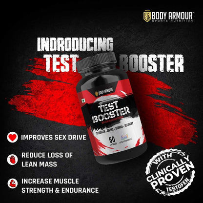 Wellbe Nutrition Body Armour Test Booster (60 Capsules) For Recovery |Strength|Energy Endurance