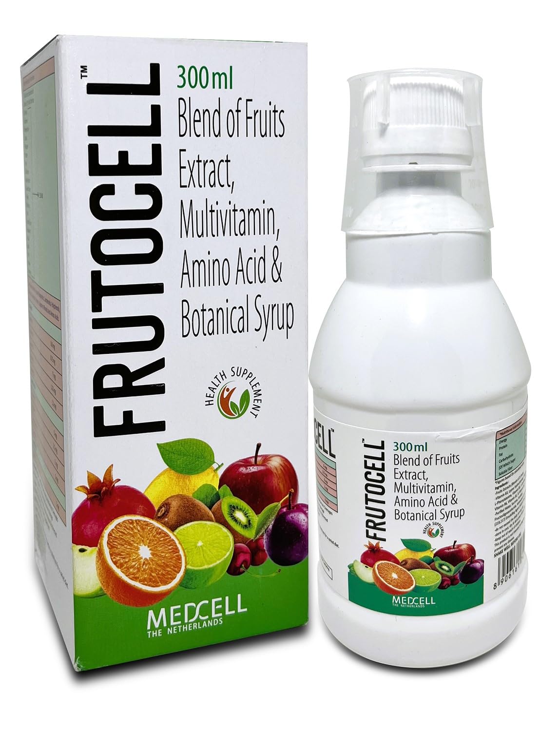 MEDCELL Fructocell Syrup With Fruit Extracts, Multivitamins And Aminoacids(300ml)