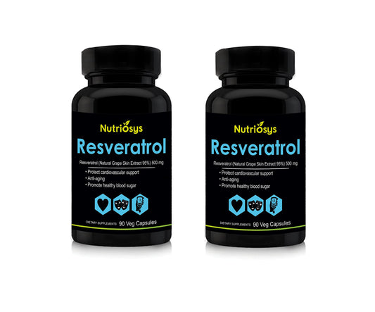 Nutriosys Resveratrol 90 veg Capsules (500 mg, Pack of 2)
