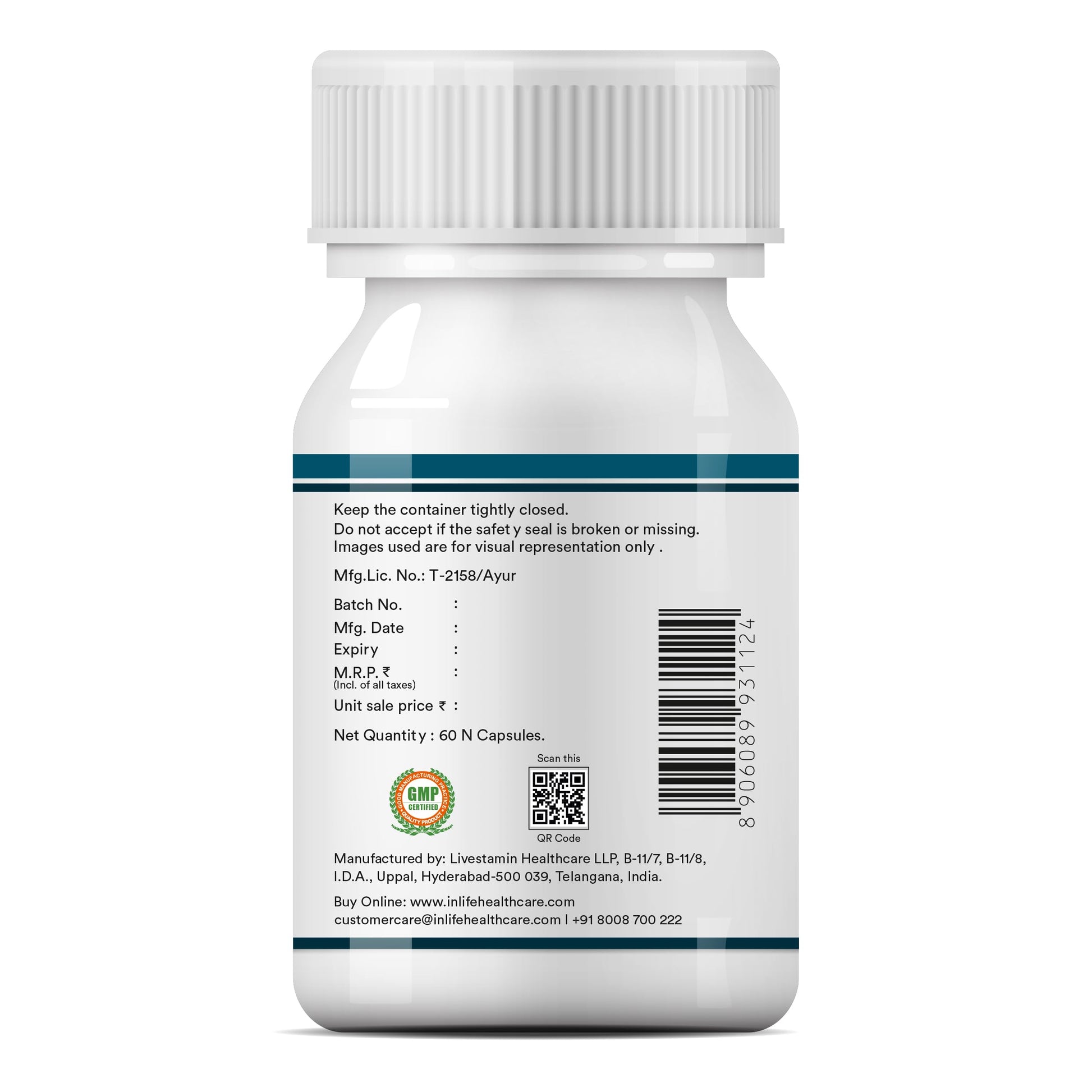 INLIFE Brahmi Capsules 500mg | Bacopa Monnieri Extract | Bacosides > 20- image 3