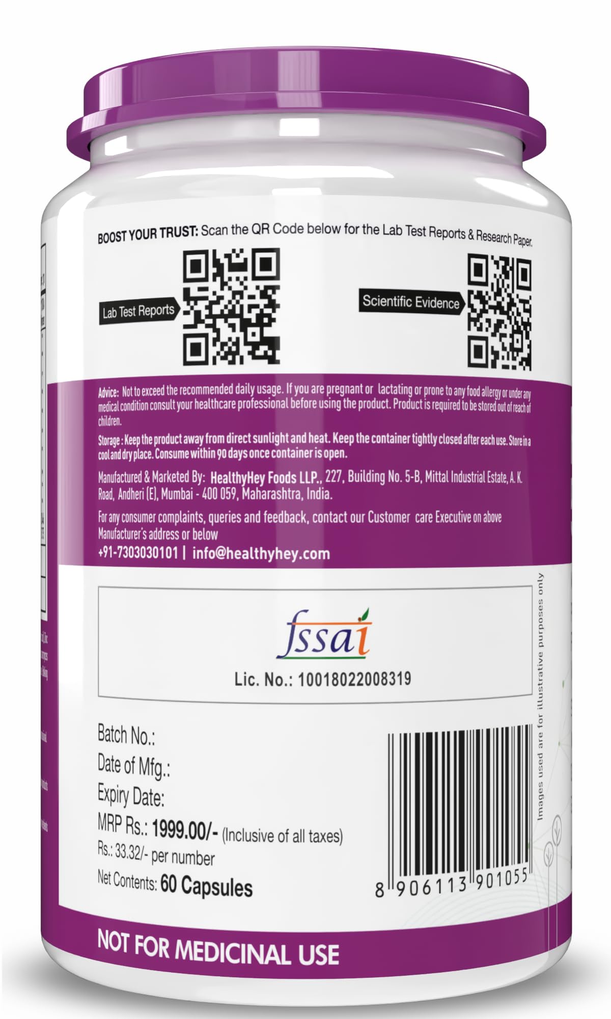 HealthyHey Nutrition Probiotics 50 Billion CFU Multi- Strains, 60 Veg.- image 3