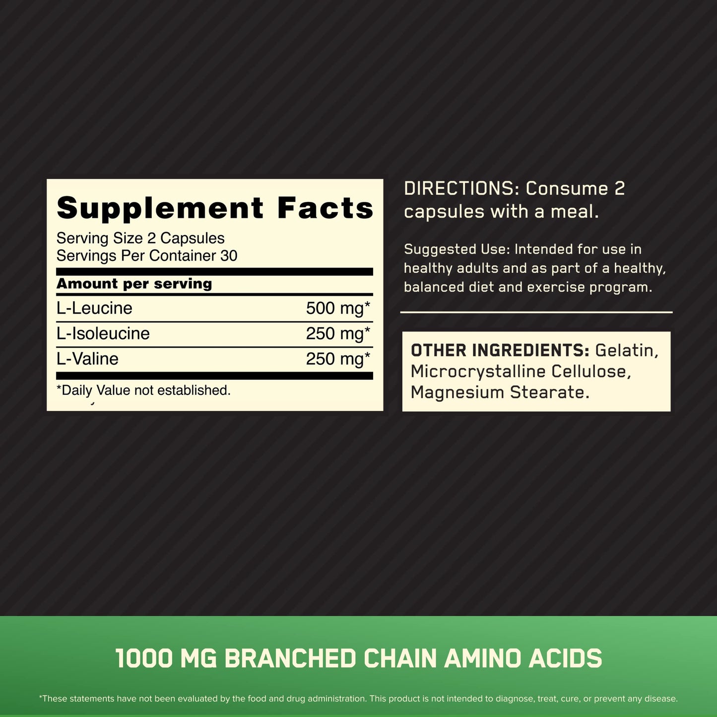 Optimum Nutrition (ON) BCAA Branched Chain Amino Acids 1000 mg - 60 Cap- image 8