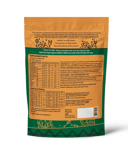 It's Moong Mung Bean & Brown Rice Isolate Plant Protein Powder for Men & Women | 24gms per serve 4.7gms BCAA| Kale Hazelnut Real Vanilla| 500 gms, Sprouted Plant based protein| Plant Protein|Pack of 2