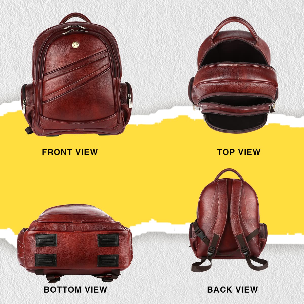 HAMMONDS FLYCATCHER Unisex Genuine Leather Laptop Backpack Bag & Padded- image 7