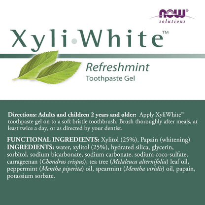 NOW Foods Xyliwhite Toothpaste Gel, Refreshmint, 6.4 Ounce- image 8