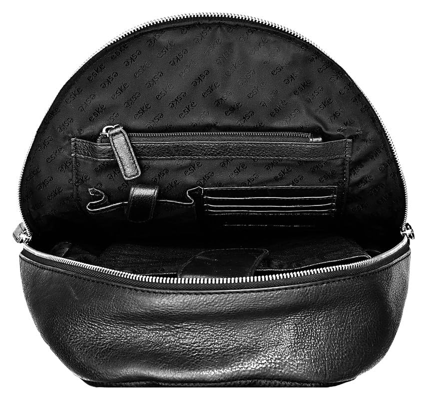 eske Sebastian - Genuine Leather Unisex 30 L Backpack - Fits Upto 13" Inch Laptop - Trolley Strap - Water Resistant - Spacious Compartment - Adjustable Strap