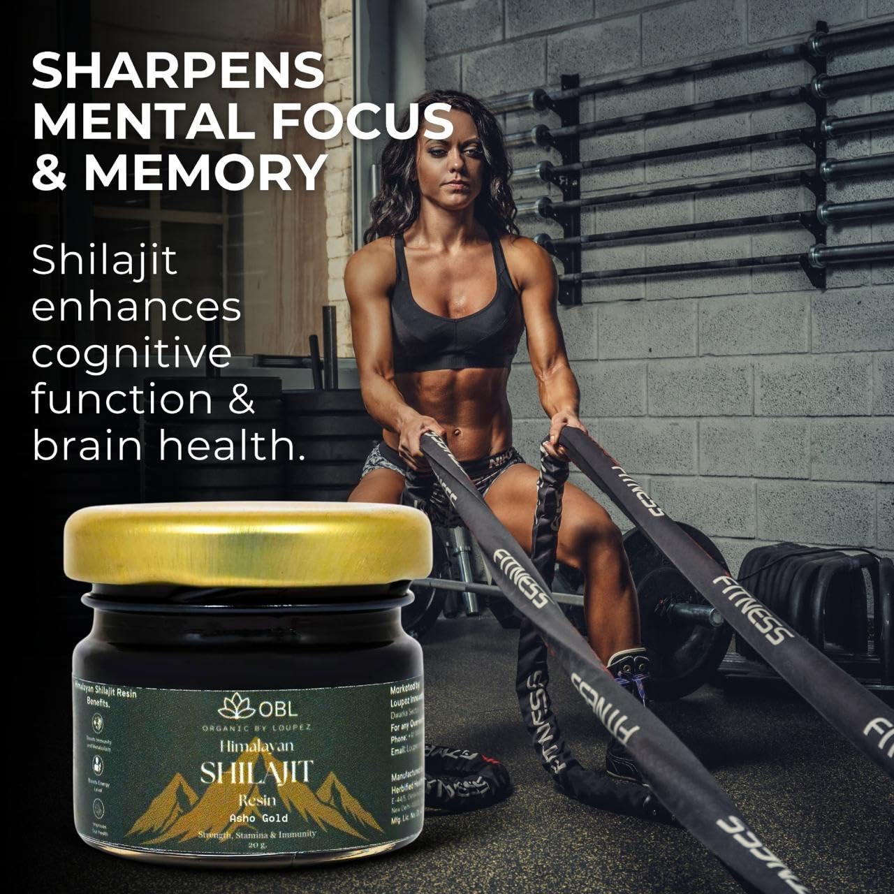 OBL ORGANIC BY LOUPEZ Pure Himalayan shilajit Resin for Men and women |For Strength, Stamina & vitality| Muscle Booster| 160 servings |Ayurvedic Supplement | Pack Of 2-20g each