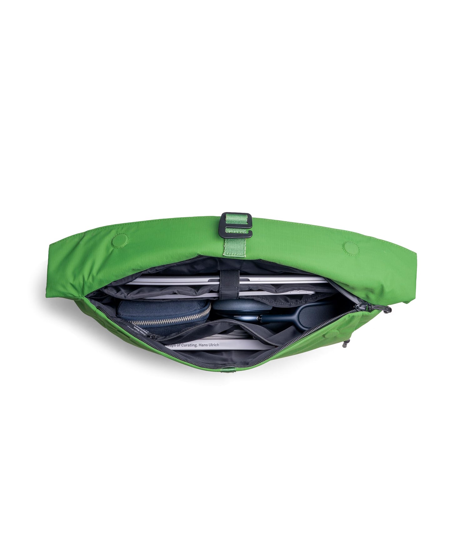 DailyObjects Pivot Messenger Bag (13L) for Men and Women|Fits 13/14" Laptop/Macbook Pro/Air|Lightweight|Water Resistant|Stylish Crossbody|Office/Daily Use/Travel|Multi Pocket|Adjustable Strap (Green)